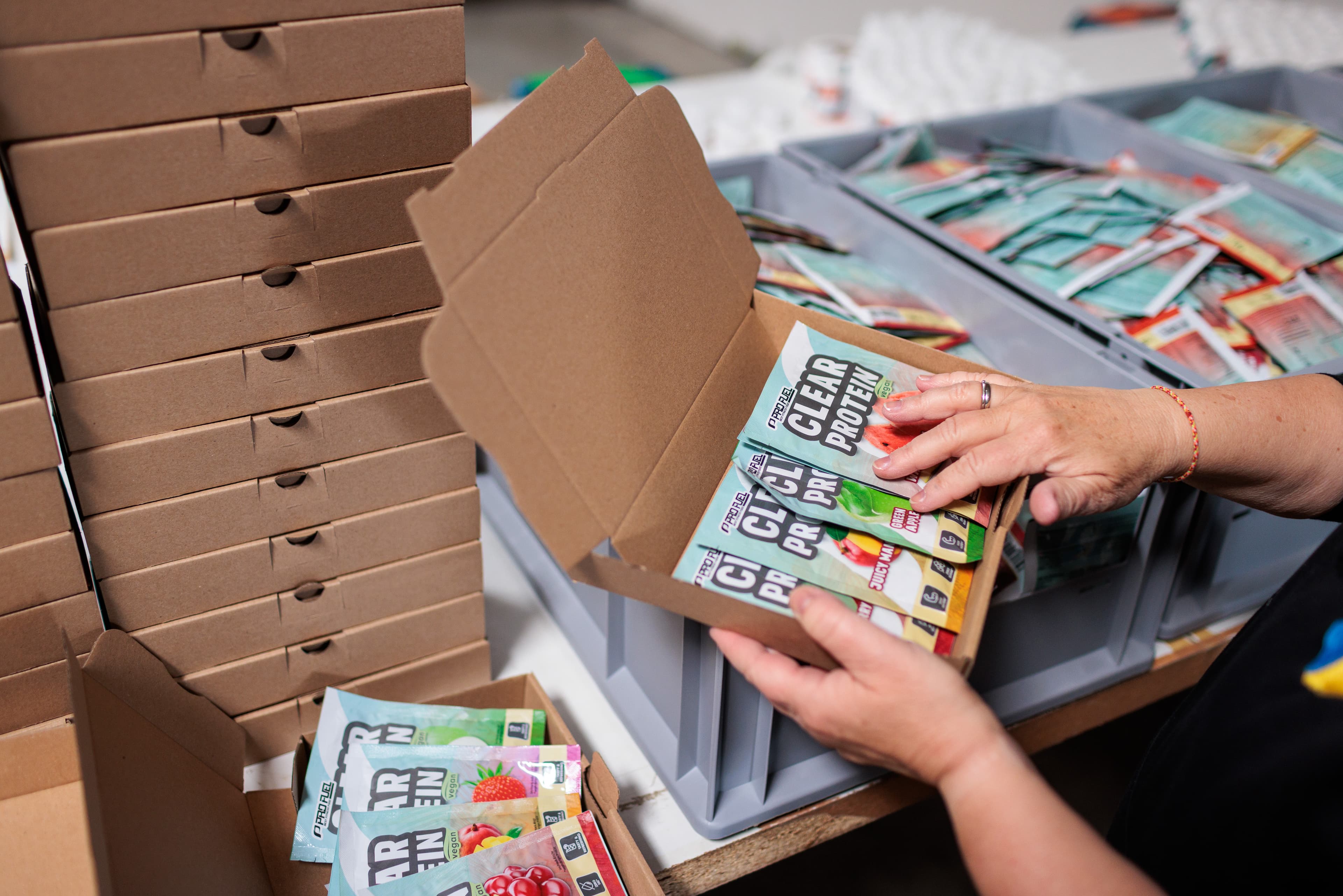 Zusammenstellung von Probiersets und Sachets